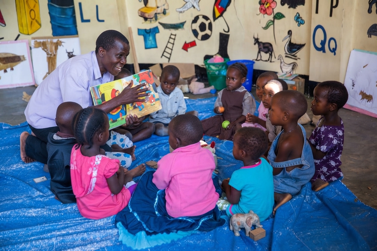 Primary school student learning